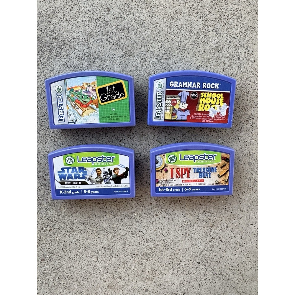 LeapFrog Leapster Learning Game Cartridges Lot of 4 Star Wars I Spy 1st Grade